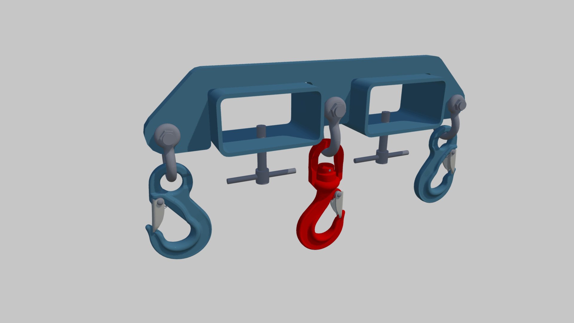 Axzion forklift cross-beam with 3 hooks