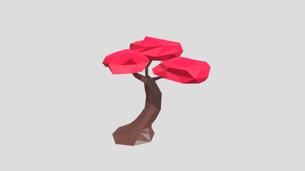 Low Poly Japan Tree Singlecolor