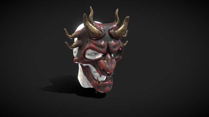 Mask Oni Horror Game Ready - Japanese Bundle 5 3D Model