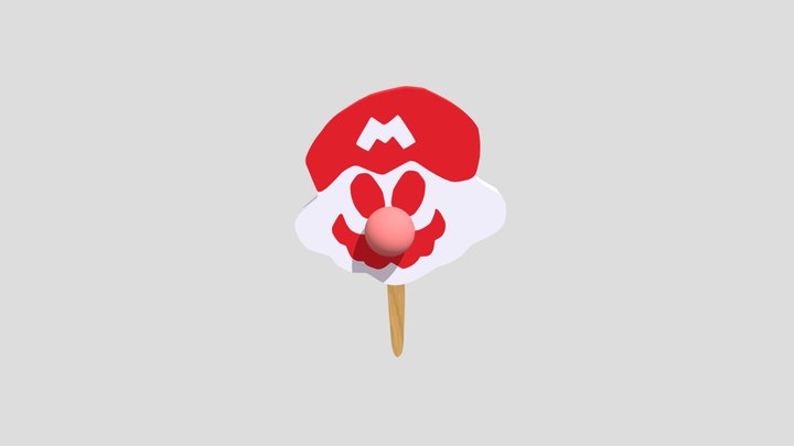 Mario Popsicle with Pink Gumball Nose 3D Model