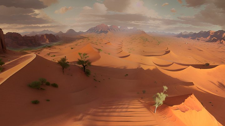 Sandland Odyssey: Unveiling the Arid Mysteries 3D Model