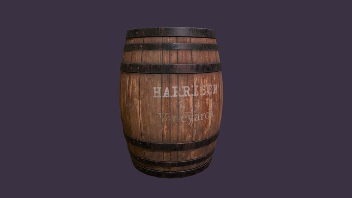 Old wooden barrel 3D Model