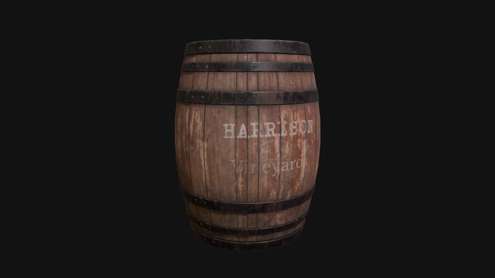 Old wooden barrel 3D Model