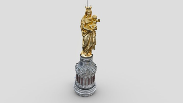 La Bonne Mère redorée, Marseille (3D hi-res) 3D Model