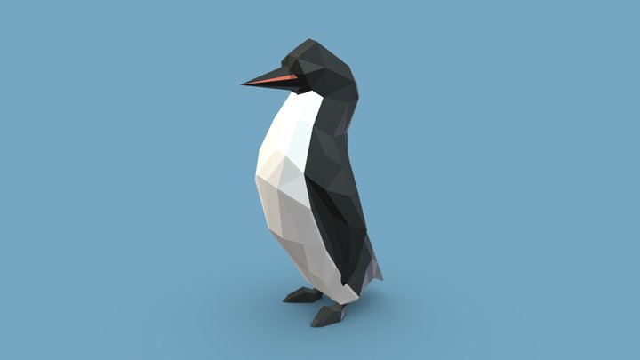 Low Poly Penguin 3D Model