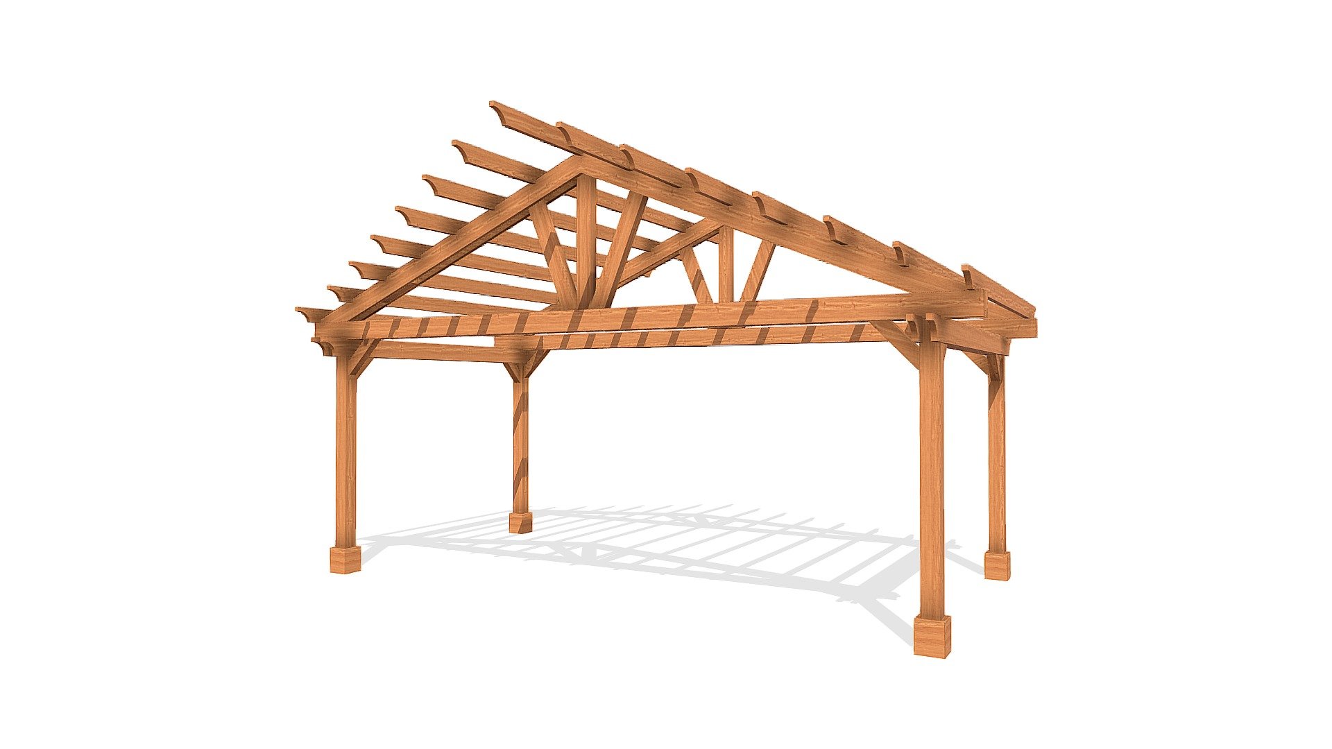 Custom pergola 12 ft L x 22 ft W 3D model by Forever Redwood [8a2873e