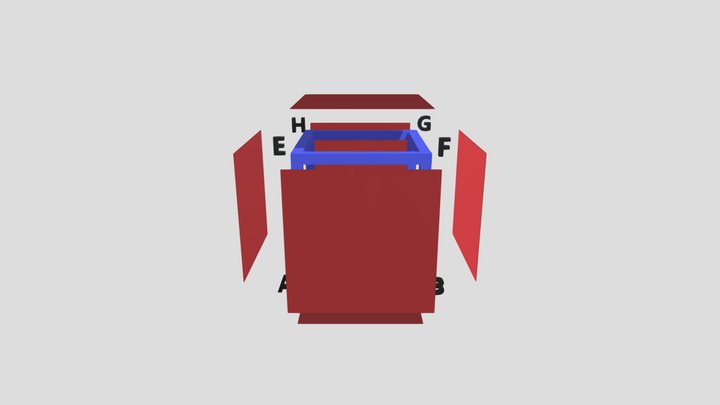 Kerangka dan Bidang Kubus 3D Model