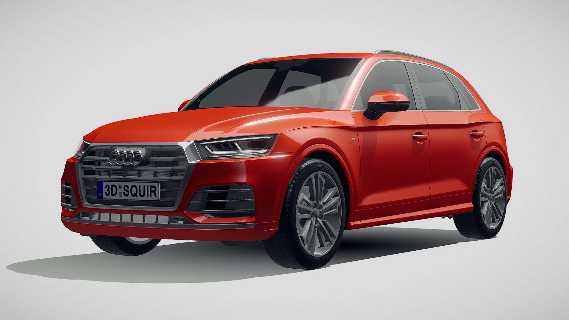 3D model Audi Q5L 2019 - This is a 3D model of the Audi Q5L 2019. The 3D model is about a red car with a white background.
