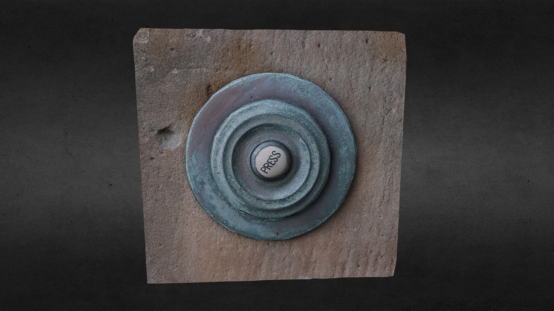 3D model Bronze Doorbell - This is a 3D model of the Bronze Doorbell. The 3D model is about a wood speaker on a table.