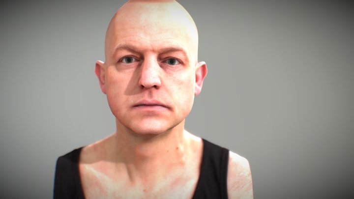 Male Head L4 3D Model