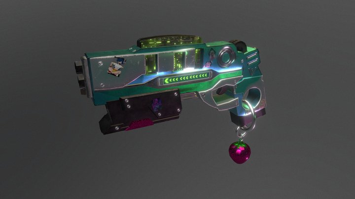 Strawberry Sci-fi Gun 3D Model