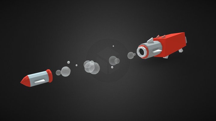 Quake 3 Arena rocket launcher 3D Model