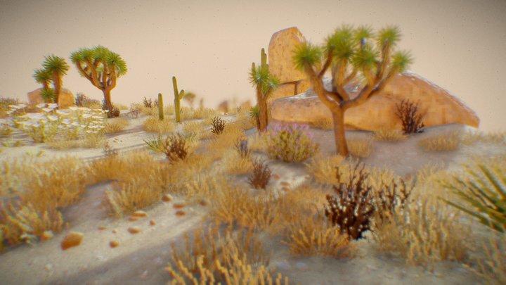 Stylized Desert Environment 3D Model