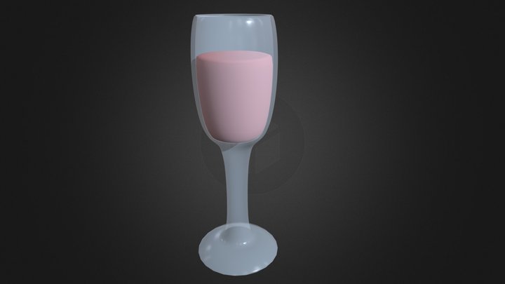 Poor wine of glass 3D Model