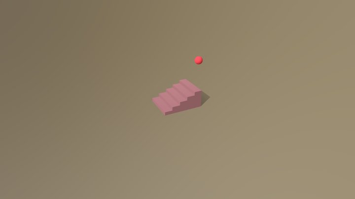 Ball falling down the stairs 3D Model