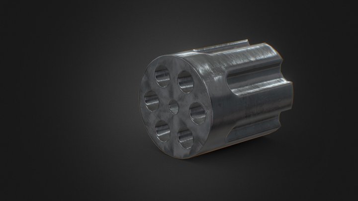 Barril de revolver 3D Model