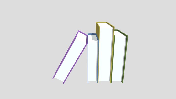 Low Poly Book Pile (2) 3D Model