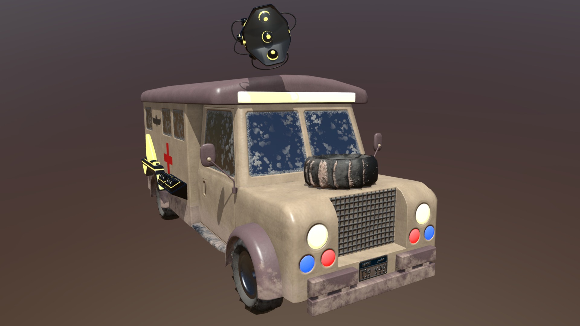 Alientech Desert Ambulance - 3D model by Saanix [8a3a218] - Sketchfab