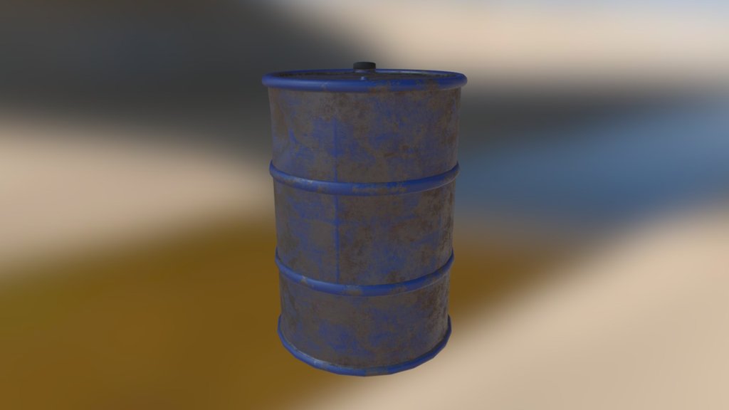 Post-Apocalyptic_Barrel_Blue_Biohazard - 3D model by reckfullies ...