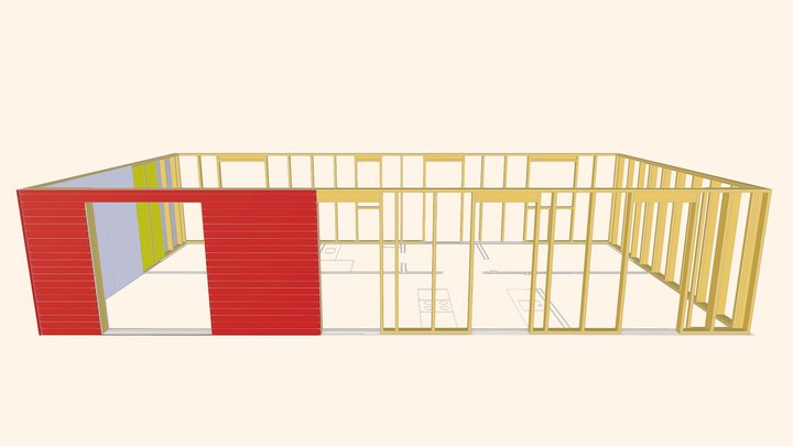 Vægkonstruktion 3D Model
