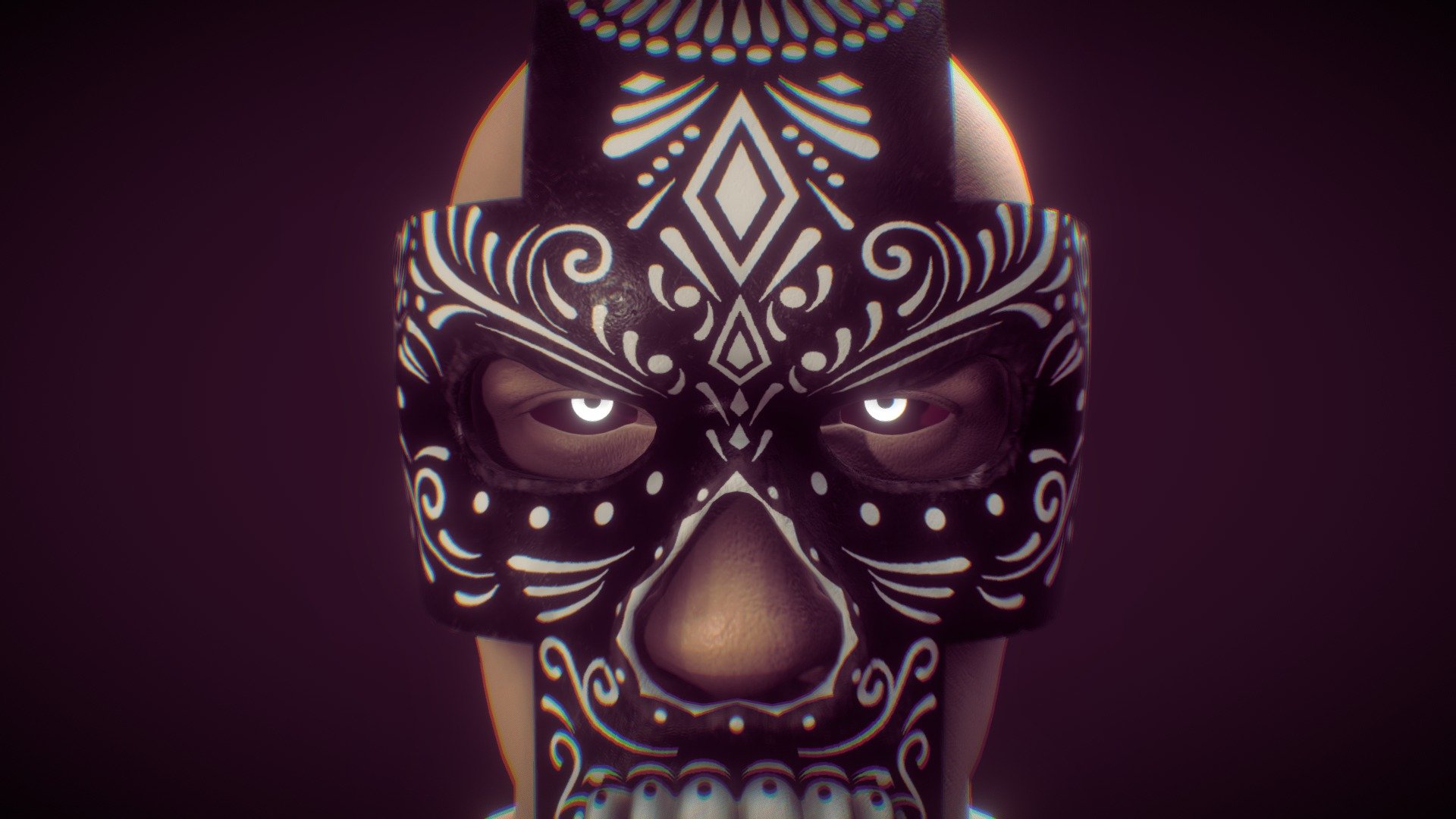 Crossed skull mask of death — Sketchfab embed 3D viewer