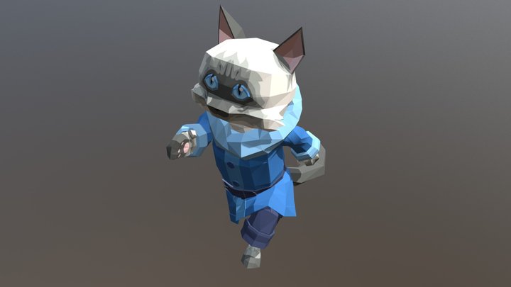 4 Crosspaws – Blue Cat 3D Model