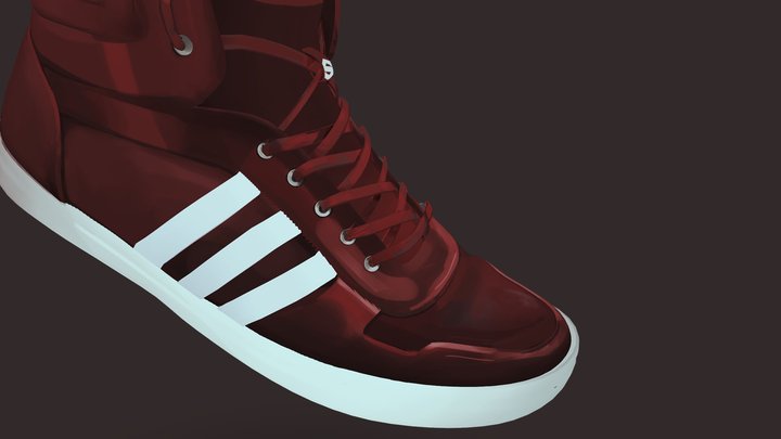Hand painted Adidas shoe 3D Model