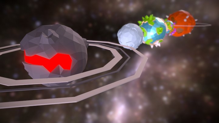 Low Poly Planets 3D Model