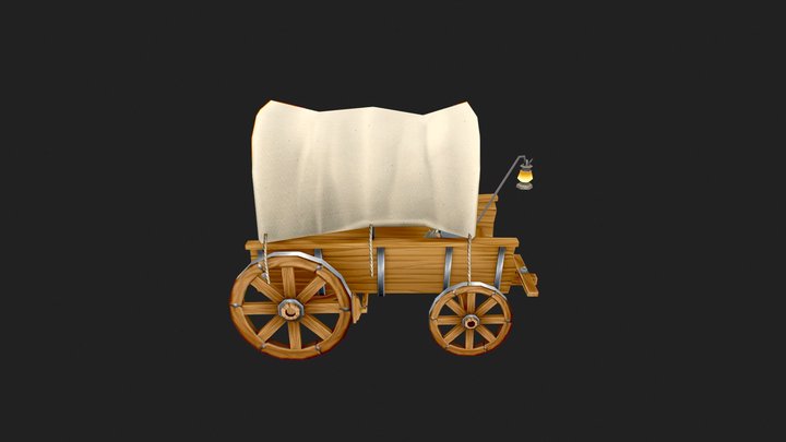 WesternWagonDiorama 3D Model