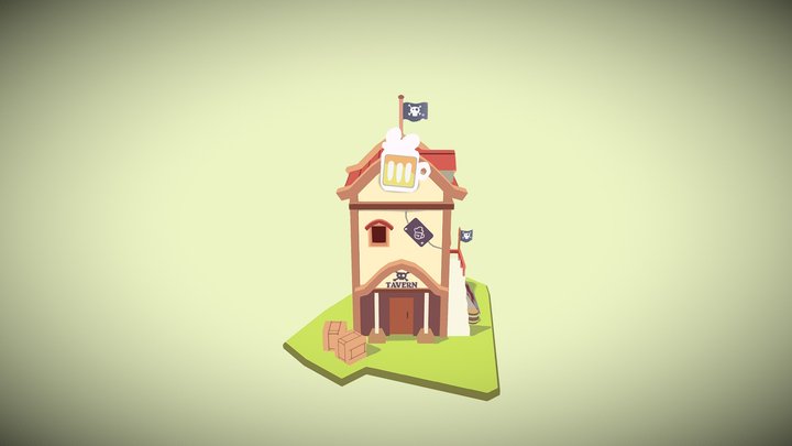 [Low Poly] Tavern 3D Model