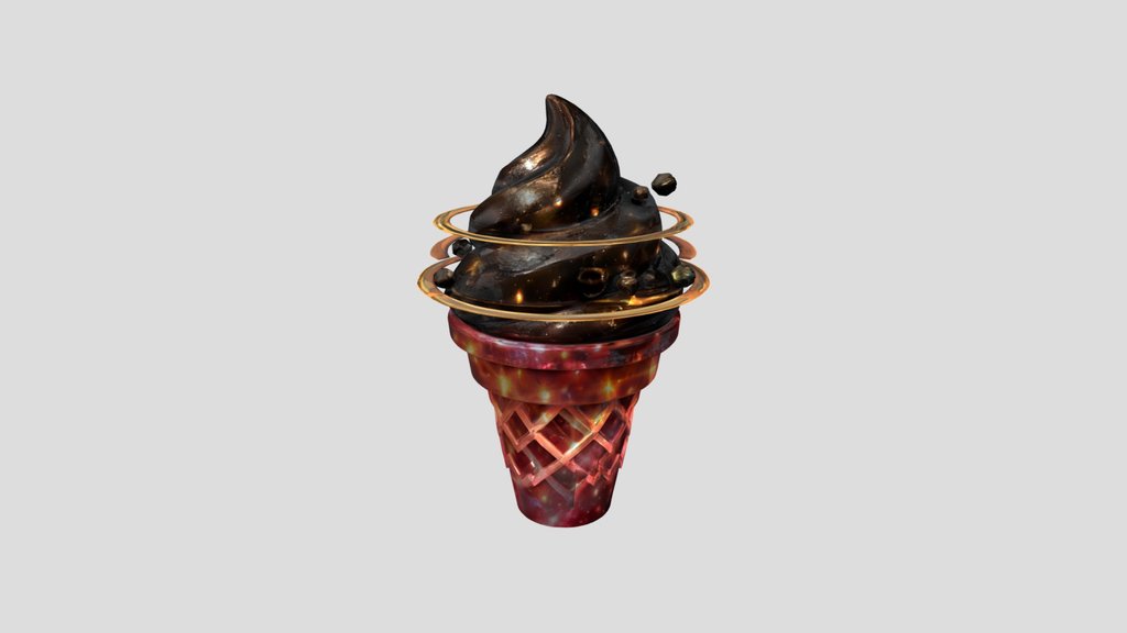 Cosmic chocolate soft serve ice cream