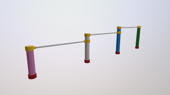 Low_Poly_Horizontal_Bar 3D Model
