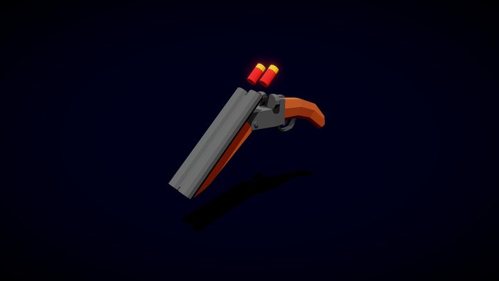 Lowpoly Sawnoff Shotgun 3D Model
