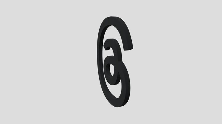 THREADS By Insta Logo 3D Model