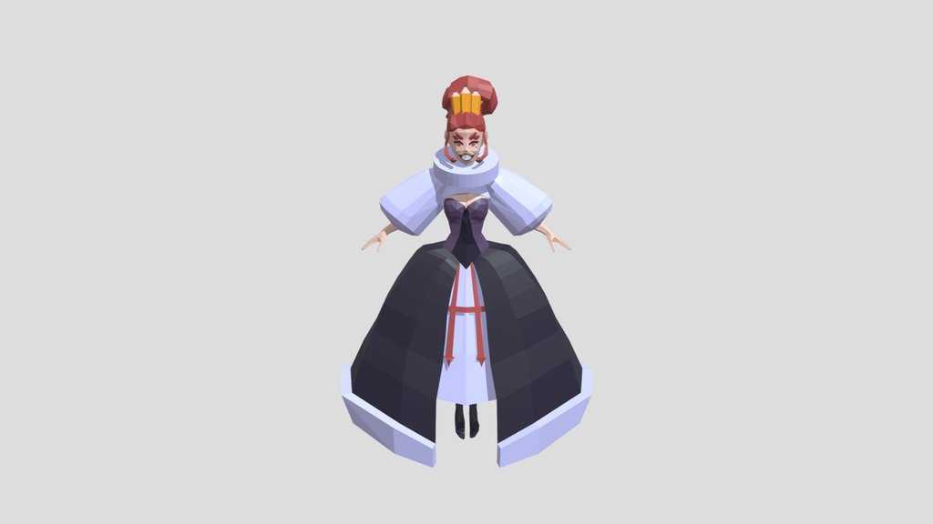 evil Queen full body low-poly