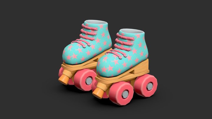 Quad roller skates 3D Model