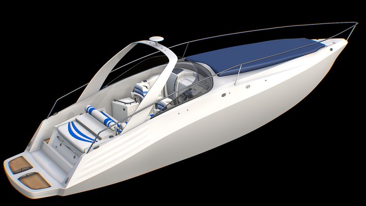 Small Realistic Yacht 3D Model