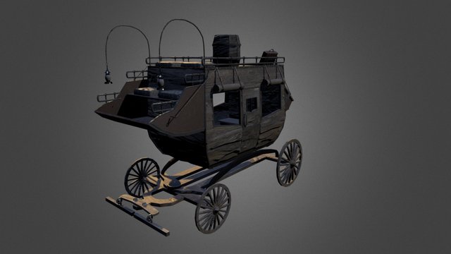 Low Poly Wagon 3D Model