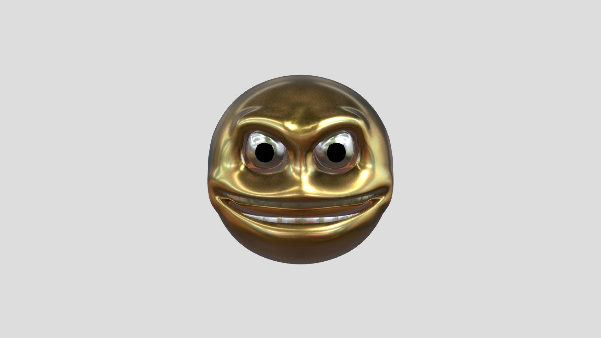 Grinning golden ball — Sketchfab embed 3D viewer