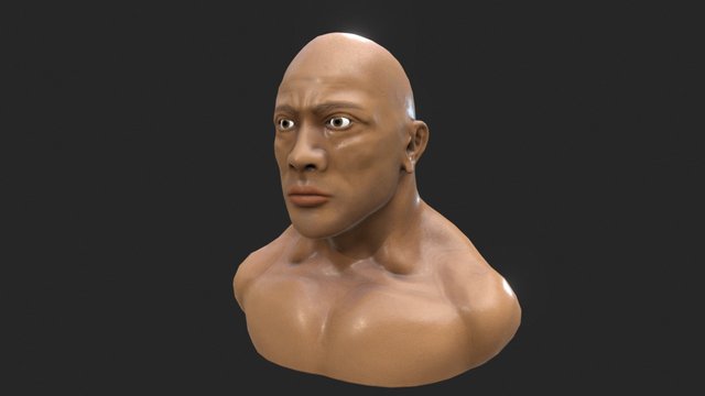 The Rock First Head model 3D Model