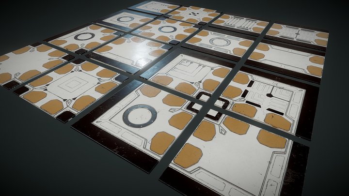Scifi Floor Tiles 3D Model