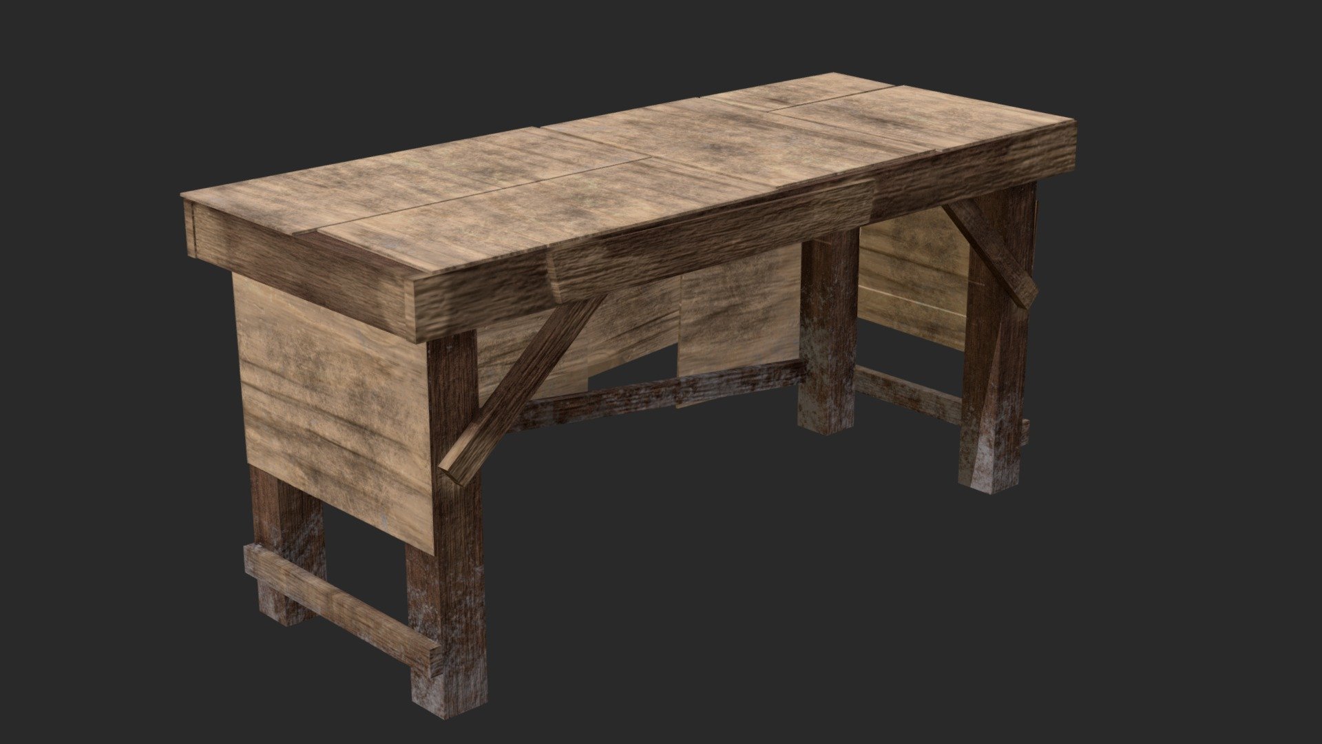 Wooden Table - Download Free 3D model by Prateek.Sharma [8a5b41d ...