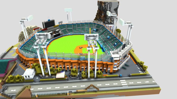 Minecraft Stadium 3D Model