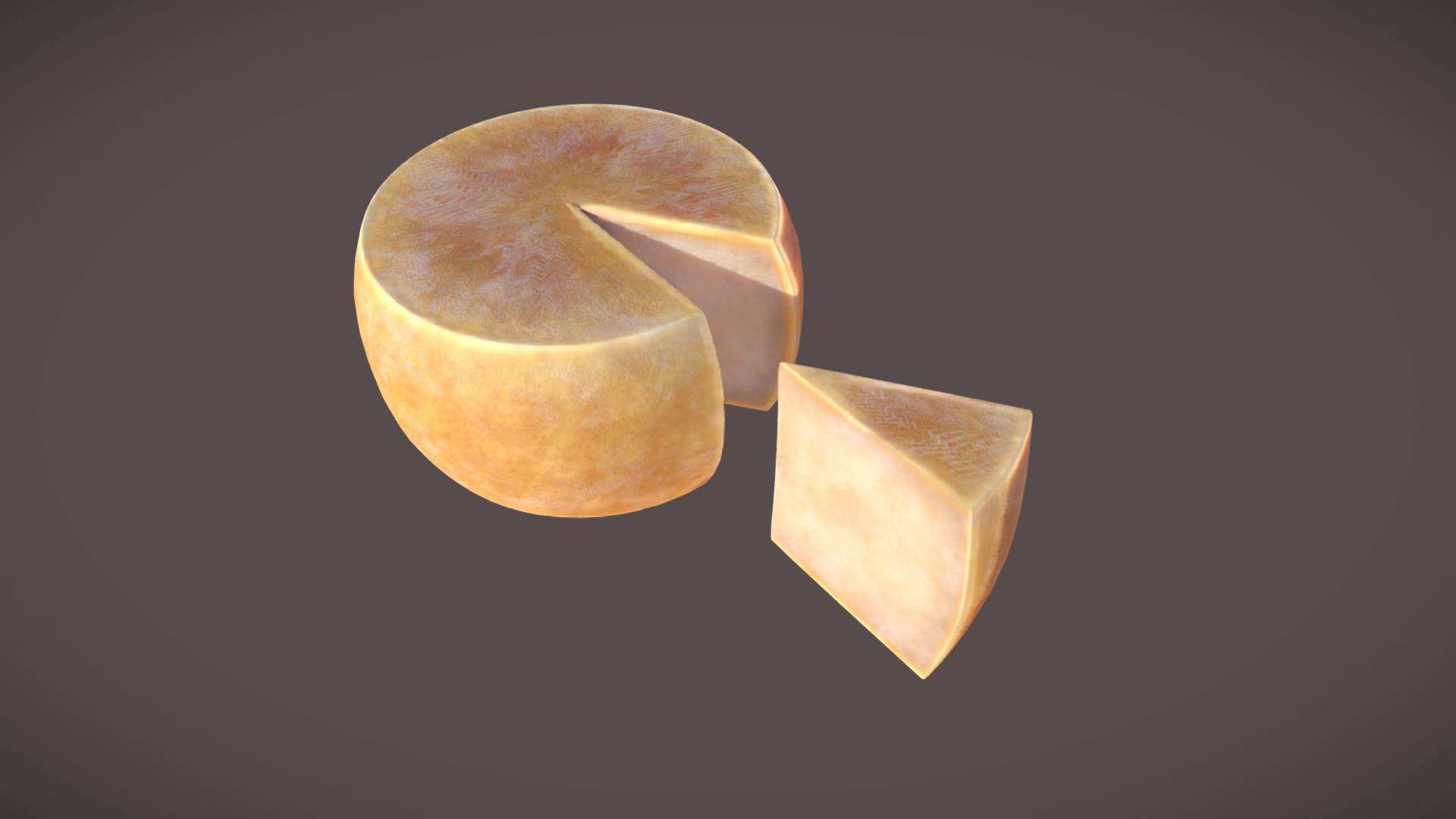 3D model Parmesan Cheese Wheel - This is a 3D model of the Parmesan Cheese Wheel. The 3D model is about logo.