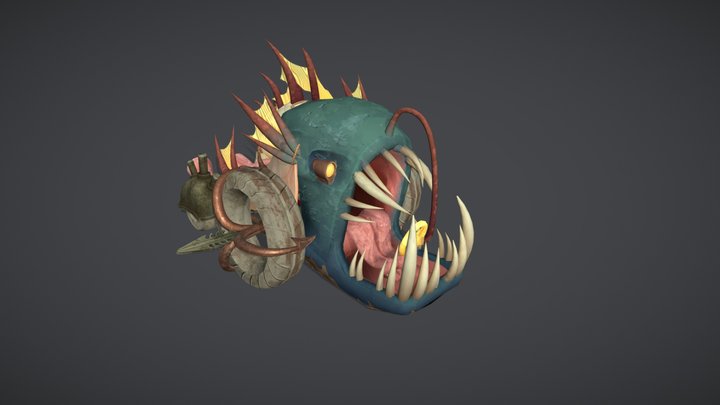 DAE Moustache Kart - Angler Fish 3D Model