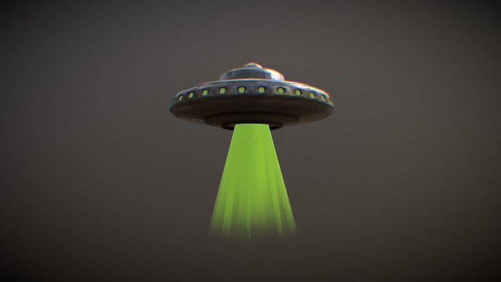 Stylized retro UFO low poly asset - 3D model by Scritta