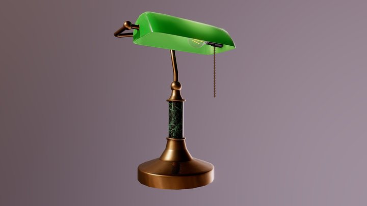 Bankers Lamp 3D Model