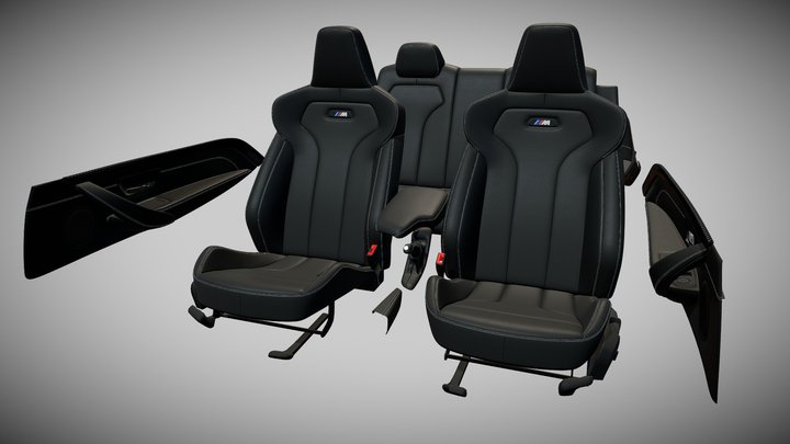 BMW M4 Interior Softparts 3D Model