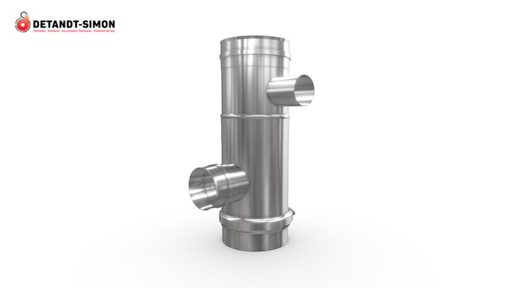 KBI39C100 - Té double 90° entrée d’air 3D Model