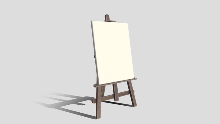 Easel with Canvas 3D Model